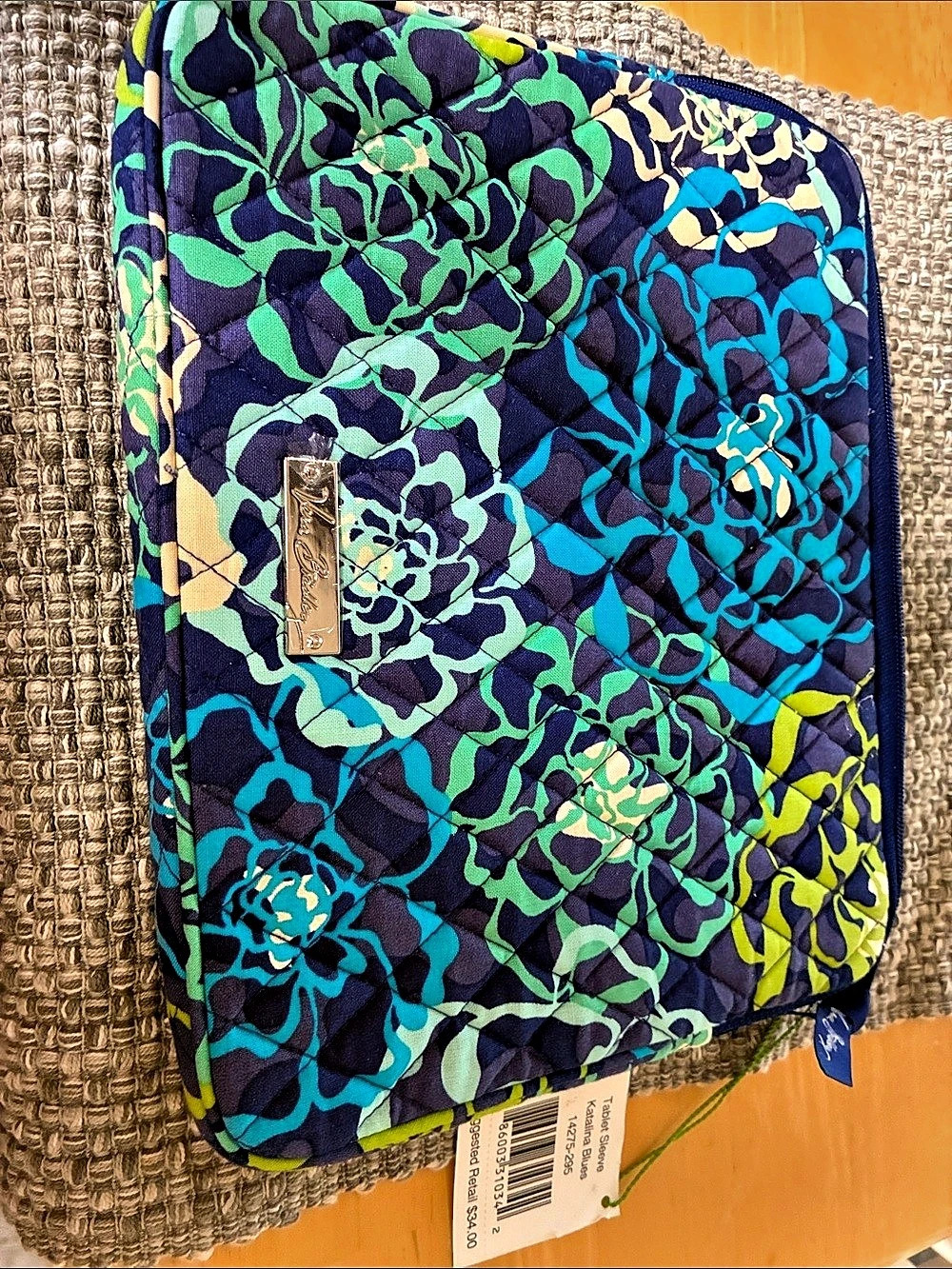 Vera Bradley Tablet Sleeve Blue & Green